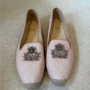 Christian Louboutin Blush Embroidered Espadrilles